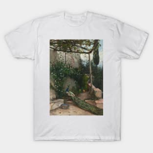 Terrace with Peacock, the Alhambra by Hugo Birger T-Shirt